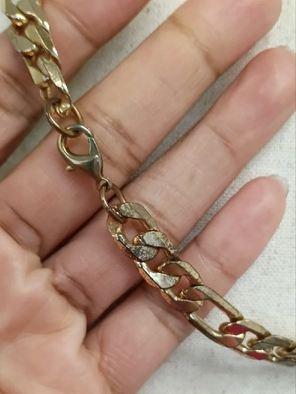 Gold Tone Chunky Curb Link Chain Necklace 30 Inch